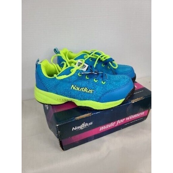 NIB Nautilus Safety Footwear - SZ 8W Blue/Green/Blue  safety toe womans - Picture 1 of 12